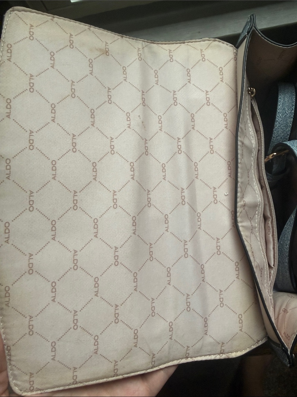 Aldo Floral Top-Handle Satchel in Blush and Silver - Picture 6 of 7